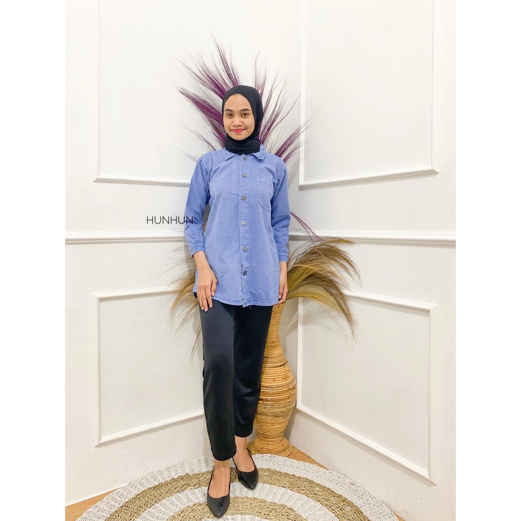 Cico Blouse Jeans Pusatgrosir_solo/ Atasan Jeans Premium Halus Termurah