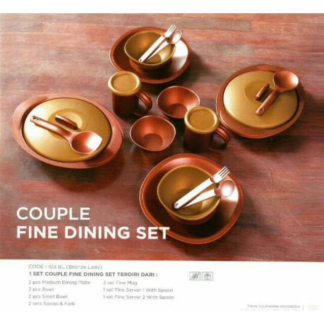 Couple Fine Dining Set Peralatan Makan Dapur Twin Tulipware