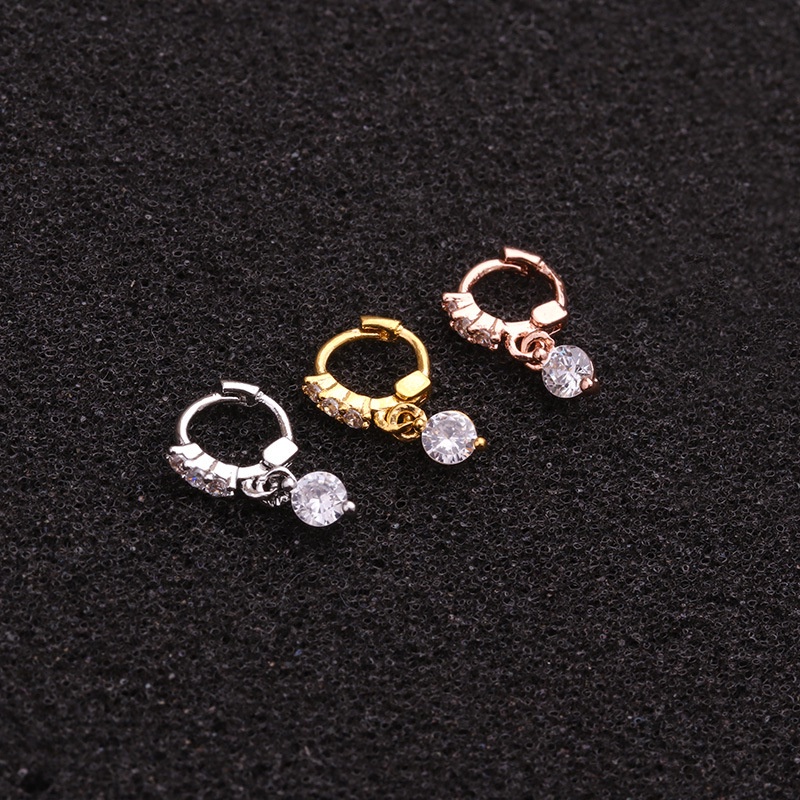 1 Pc Simple Style Metal Solid Color Round Shape Prevent Allergy Earring for Women Valentines Day Present