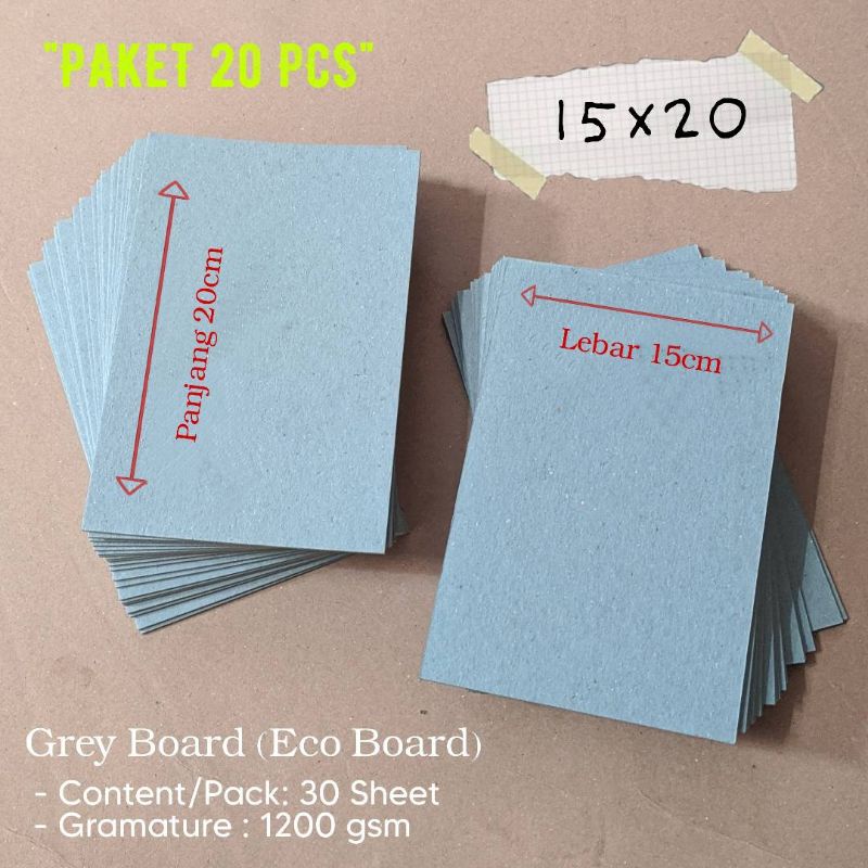 

PAKET 20pcs (15x20) - Grey Board / Karton Board / Yellow Board