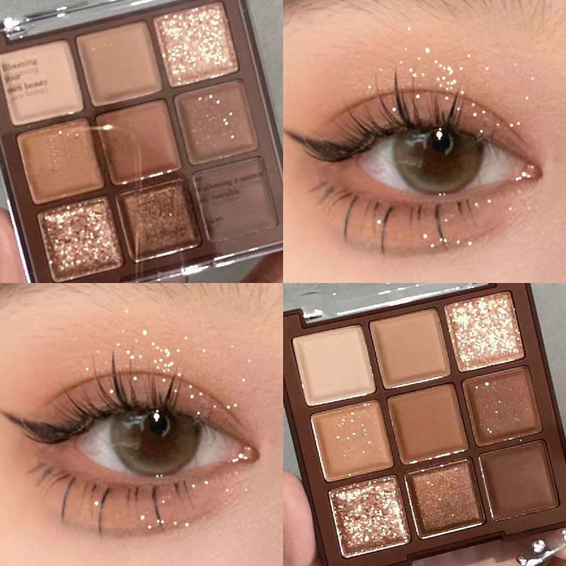 MGL Eyeshadow Chocolate Palette 9 Color Nude Brown Series Matte &amp; Shimmer Natural Look