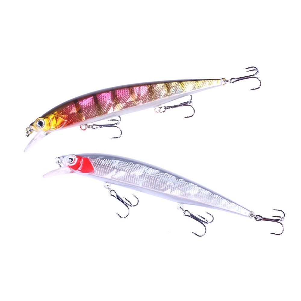 HENGJIA 10PCs New 14cm/18g 3D Eyes Umpan Floating Minnow Bentuk Ikan Fishing Lures 3D Eyes Artificial Hard Bait