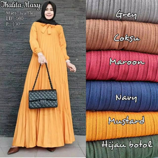 Gamis Maxy Thalita Pita Tali/Gamis Lengan Panjang Maxy Thalita