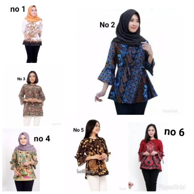 Atasan batik batik merak merak