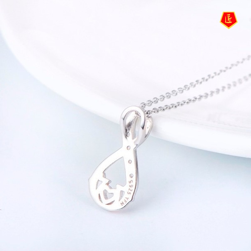 [Ready Stock]Love Mom Color Separation Pendant Mother's Day Gift Necklace Fashion Temperament