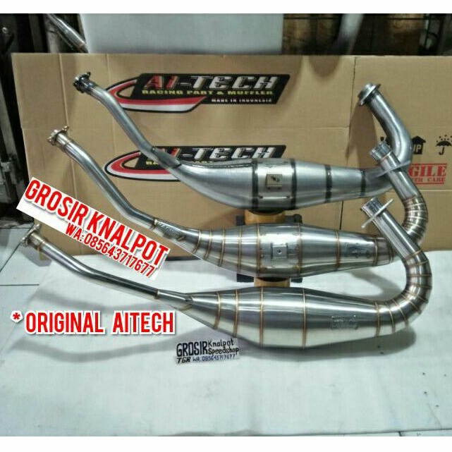 Perut Gembung knalpot Aitech ORIGINAL new Model Stainles & Galvanis Cobra & standar NonCobra Ninja R