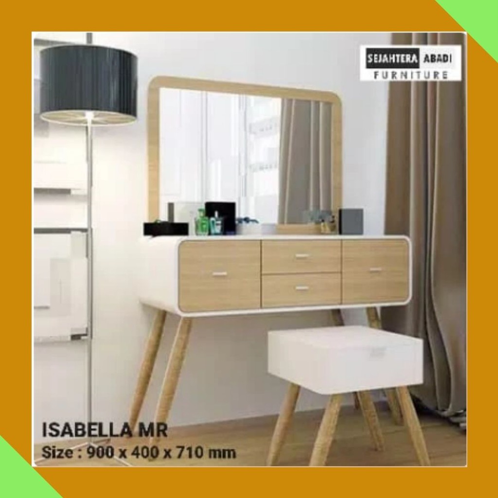 Meja Rias - Meja Rias Kaca Kotak - Meja Rias Isabella - Meja Rias Garvani