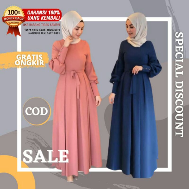 Baju Gamis Wanita Muslim Terbaru Gaun pesta Kondangan Zahra Dress Remaja cantik Mewah kekinian