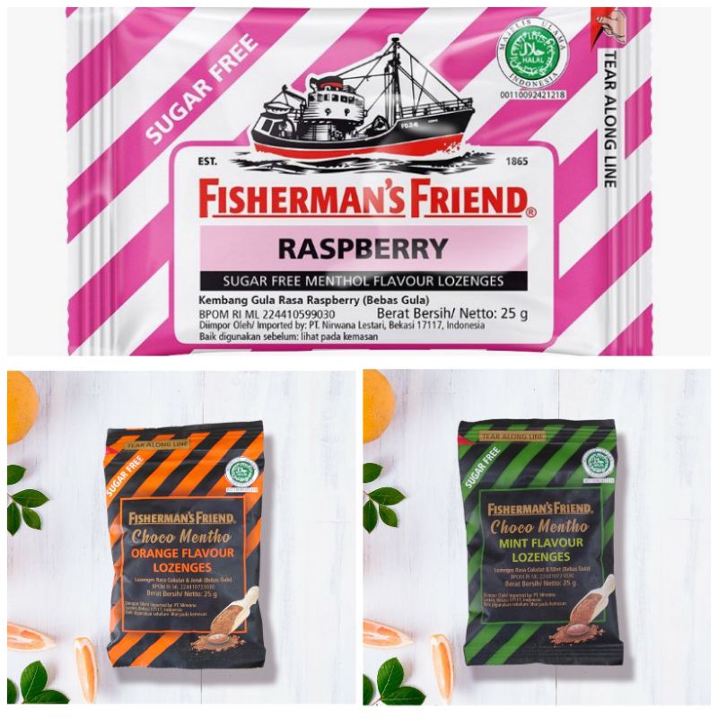 

FISHERMAN FRIEND ORIGINAL 25GR SUGAR FREE ANISEED CHERRY LEMON RASPBERRY - PERMEN FISHERMANS CHOCO MENTHO 25 GRAM