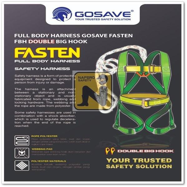 Full Body Harness Alat Safety Panjat Tower Double Big Hook Gosave
