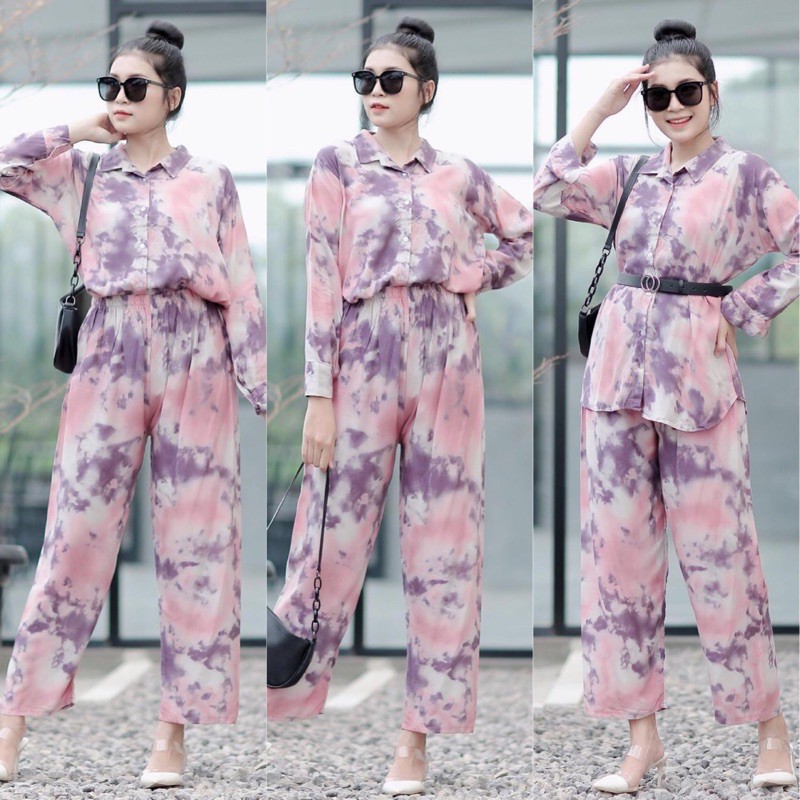 VIERA ONE SET / DAILY SET TIE DYE  / SETELAN RAYON PREMIUM