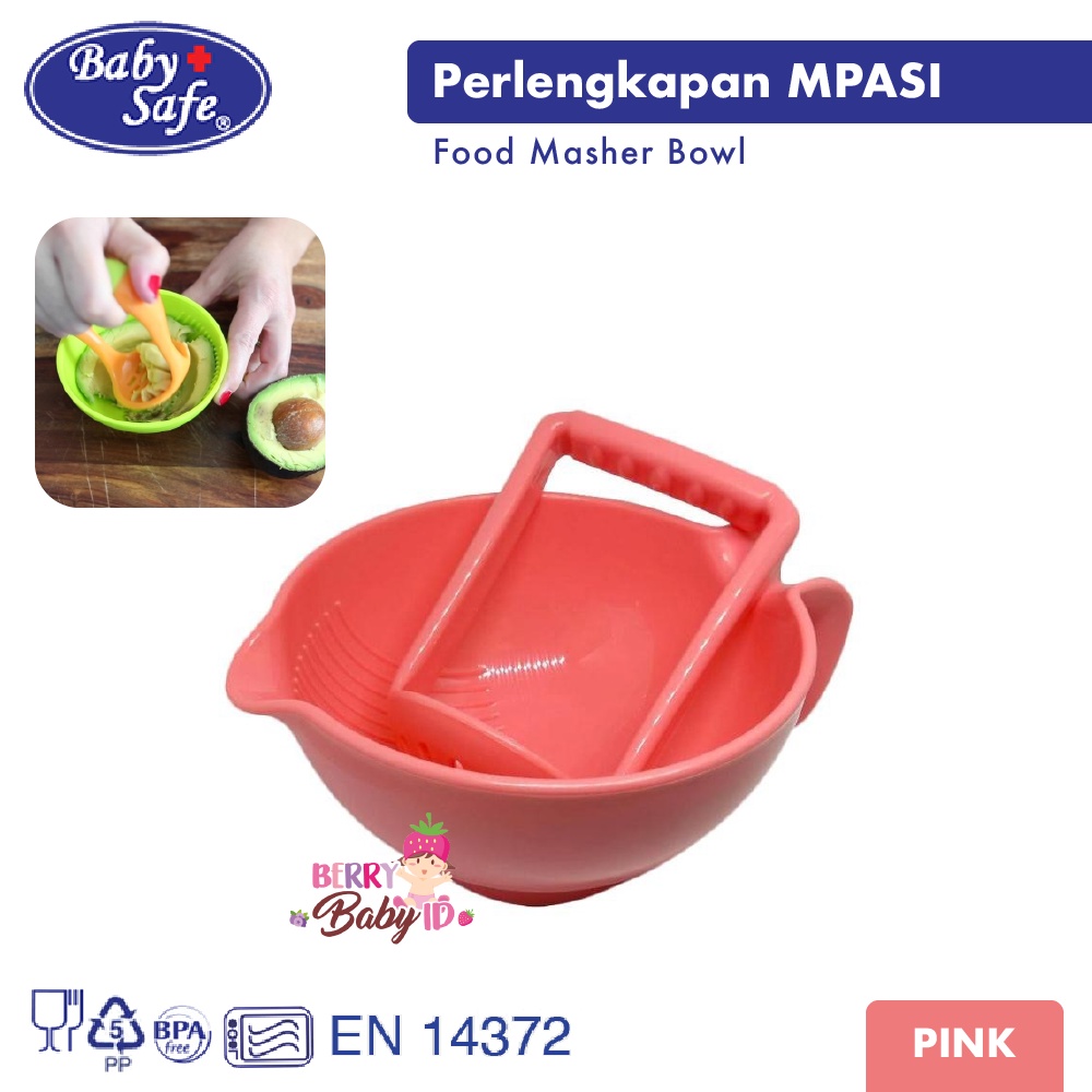 Baby Safe Food Masher Bowl Mangkok Grinder Perlengkapan MPASI Bayi BBS028 Berry Mart