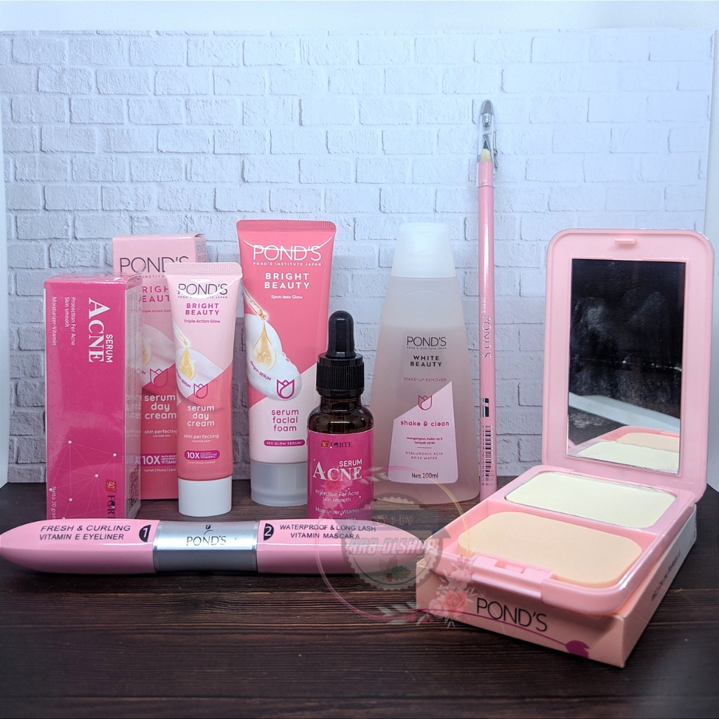 BB - Paket Lengkap 7 In 1 Pond's Bright Beauty - Pelembab - Facial Wash - Cleanser - Bedak TWC - Serum Pink - Mascara 2in1 Eyeliner - Pensil alis _ PAKET POND'S