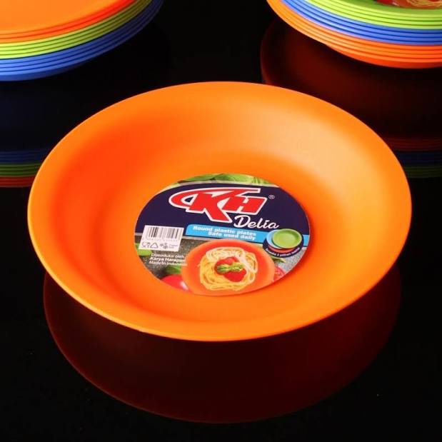 Piring Makan Plastik TEBAL KH Delia / Piring Plastik Besar / Food Grade