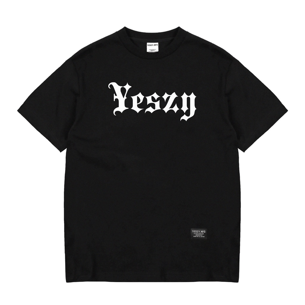 YESZY.MFG Tshirt Black Letter F White