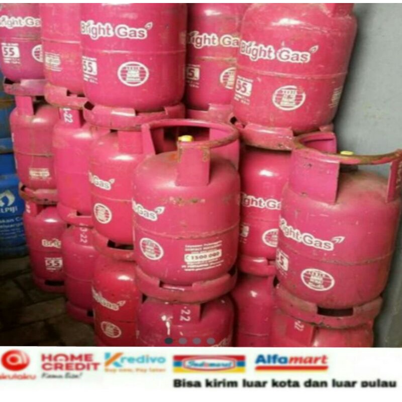 BRIGHT GAS BERAT ISI PASTI 5.5KG, TABUNG 7.1KG,TTL 12.1KG BKN TBNG BARU "TDK BIASA GOSEND JUGA GRAB"