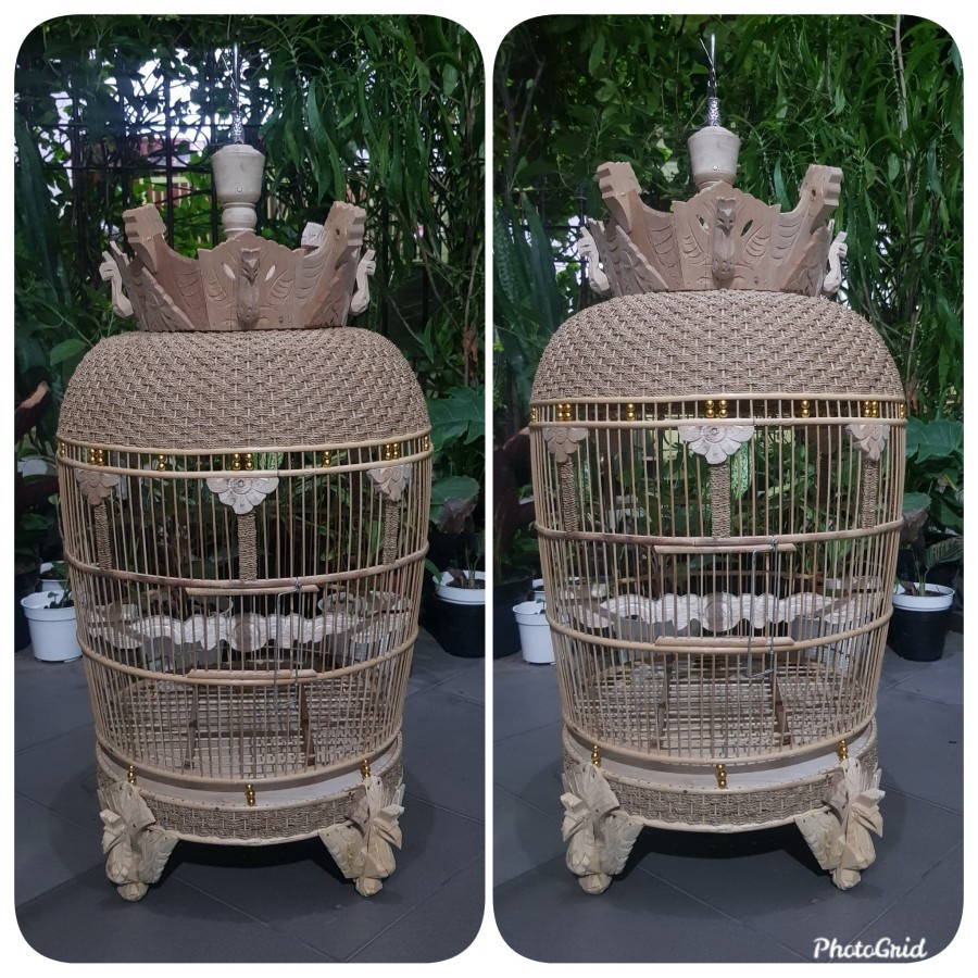 sangkar burung perkutut suroboyoan mahkota ukir