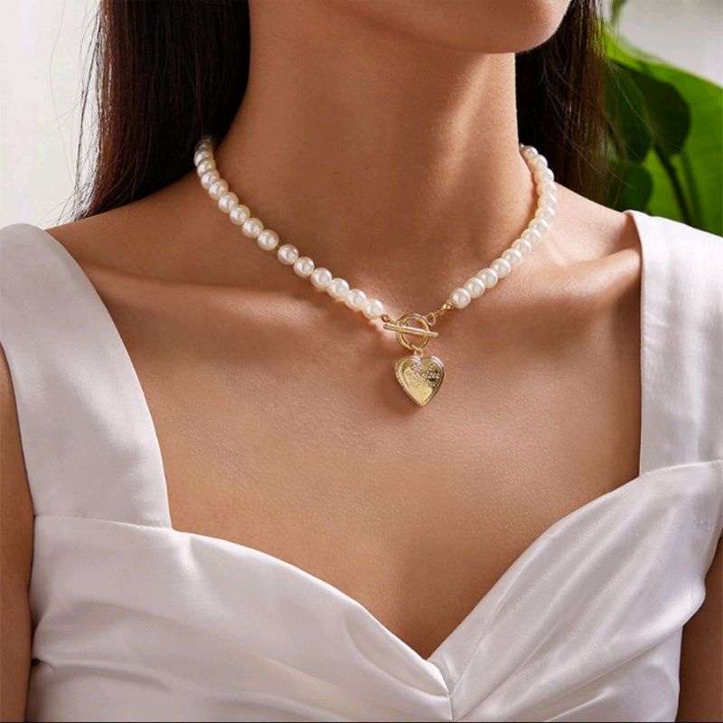 Kalung mutiara/kalung mutiara liontin/pearl nackel/Fashion wanita/fashion hijab/asesoris wanita