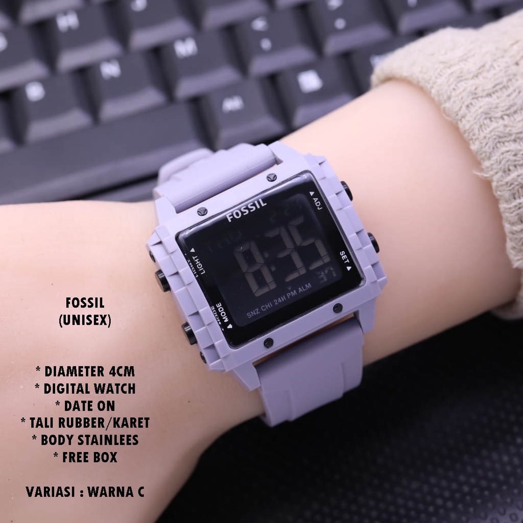 (BISA COD) JAM TANGAN UNISEX FASHION TALI RUBBER BODY SEGI TANGGAL AKTIF