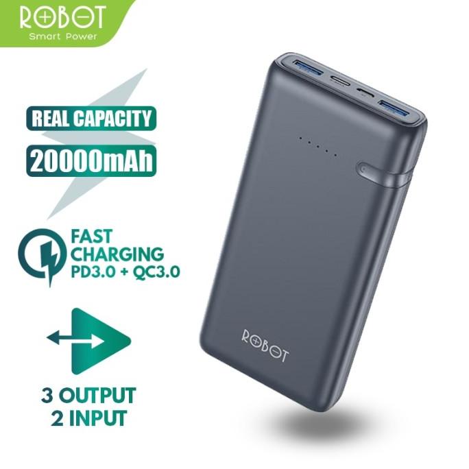 POWERBANK ROBOT 20000MAH RT21 2.4A DUAL INPUT PORT TYPE C & MICRO USB DFDS654654