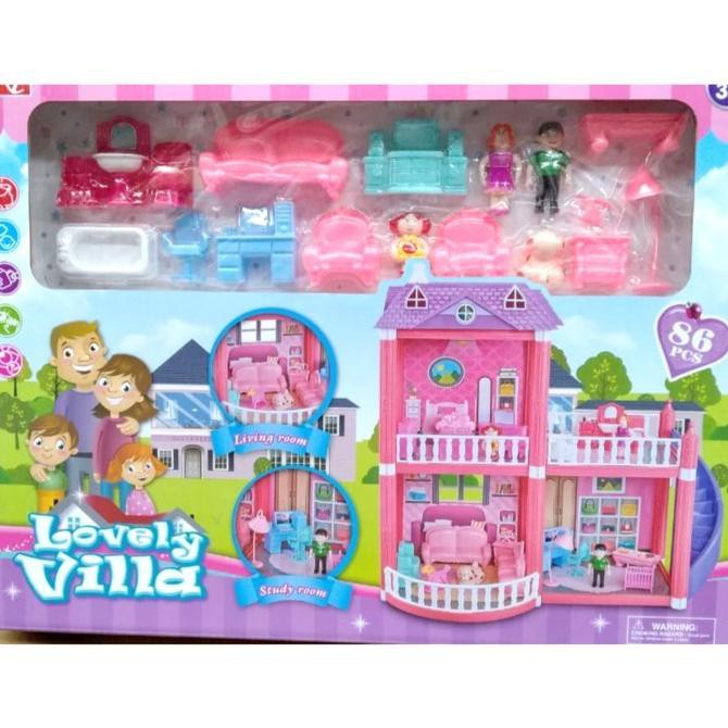 Mainan Rumah Barbie, Mainan Rumah Villa, Mainan rumah-rumahan