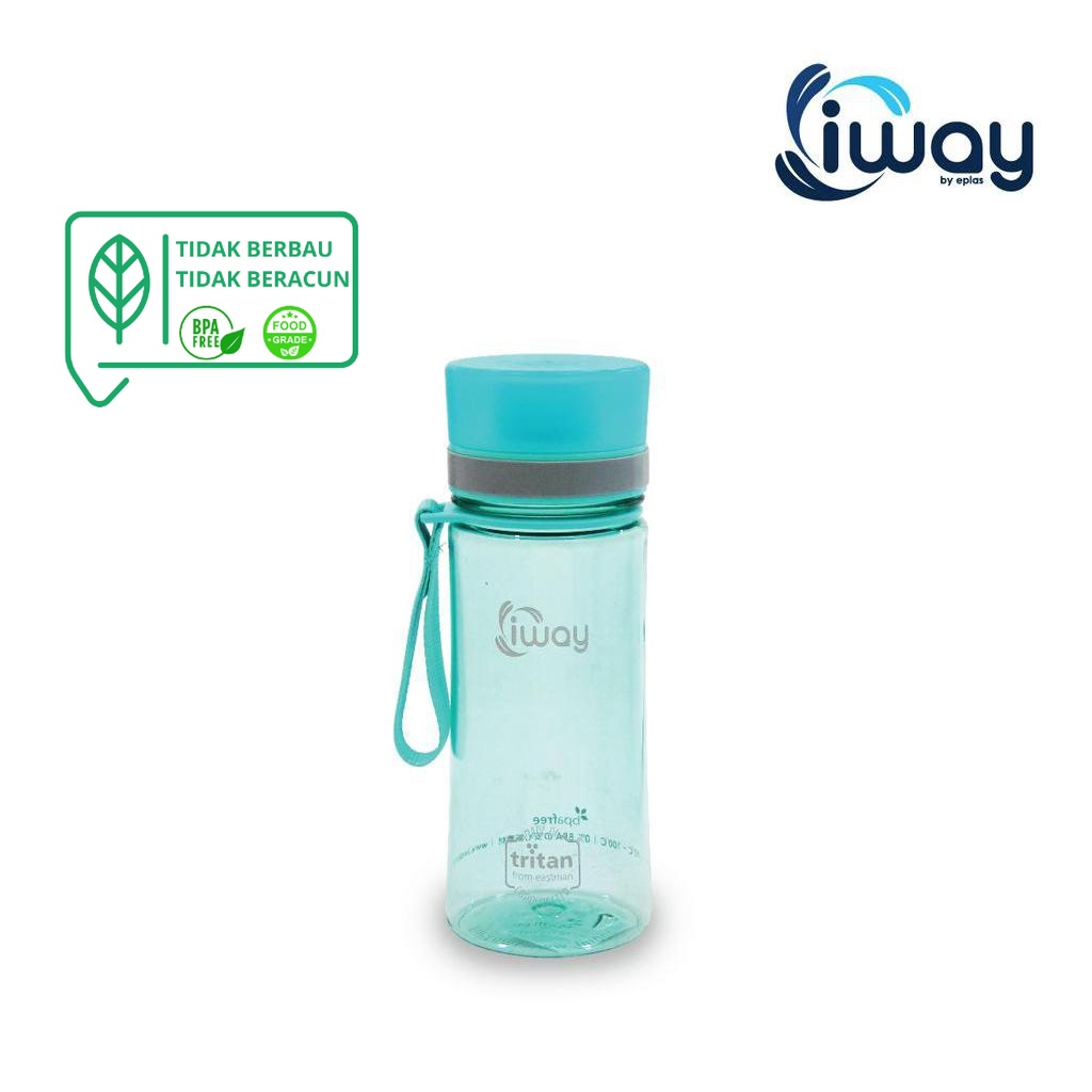 IWAY Water Bottle With Handle (400ML), EPLAS, Water Tumbler, Botol Air, BPA Free, Tritan IGHT-400