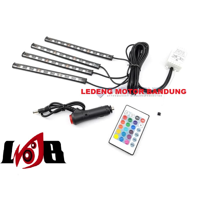 Lampu Dashboard Kolong Kabin Jok Mobil LED 5050 RGB Remote Controller