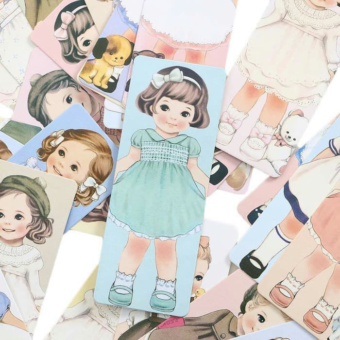 Girl Dolls Card Book Holder Set isi 30 - Bookmarker Imut Pembatas Buku