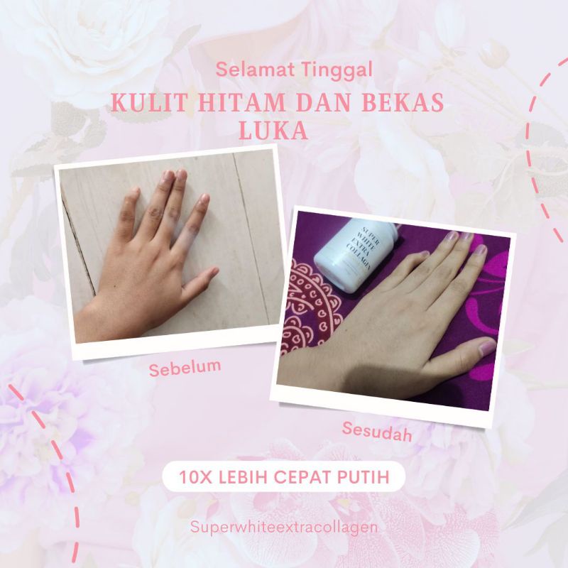 Super white extra collagen / paket 3 botol , ampuh putih 100% bpom
