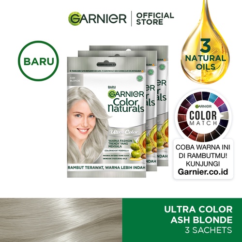 Garnier Color Naturals - Pastel Color - Pewarna Rambut - Ash Blonde x 3pcs