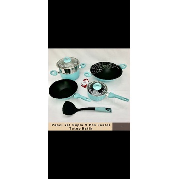 Panci Set Supra 9 Pcs Pastel Tutup Batik