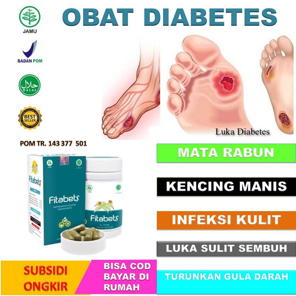 [HALAL]Obat Diabetes Fitabets 50 Kapsul / Obat Diabetes Paling Ampuh / Obat Diabetes Herbal Paling A