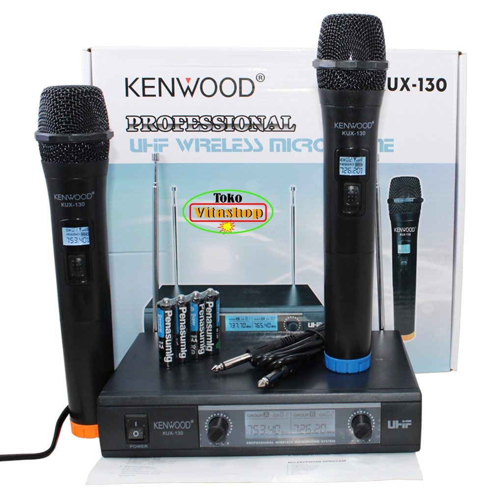 MICROPHONE WIRELESS KENWOOD KUX-130 MIC TANPA KABEL MIK KARAOKE MICROFON VOCAL PROFESIONAL