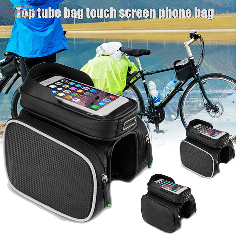 top tube bag with phone holder