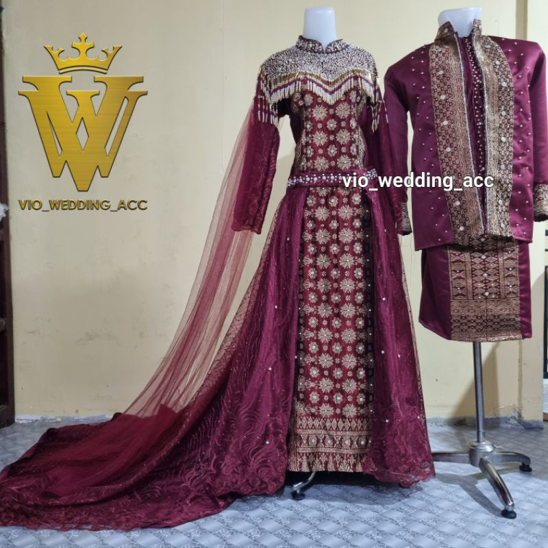Baju pengantin palembang modern+teratai