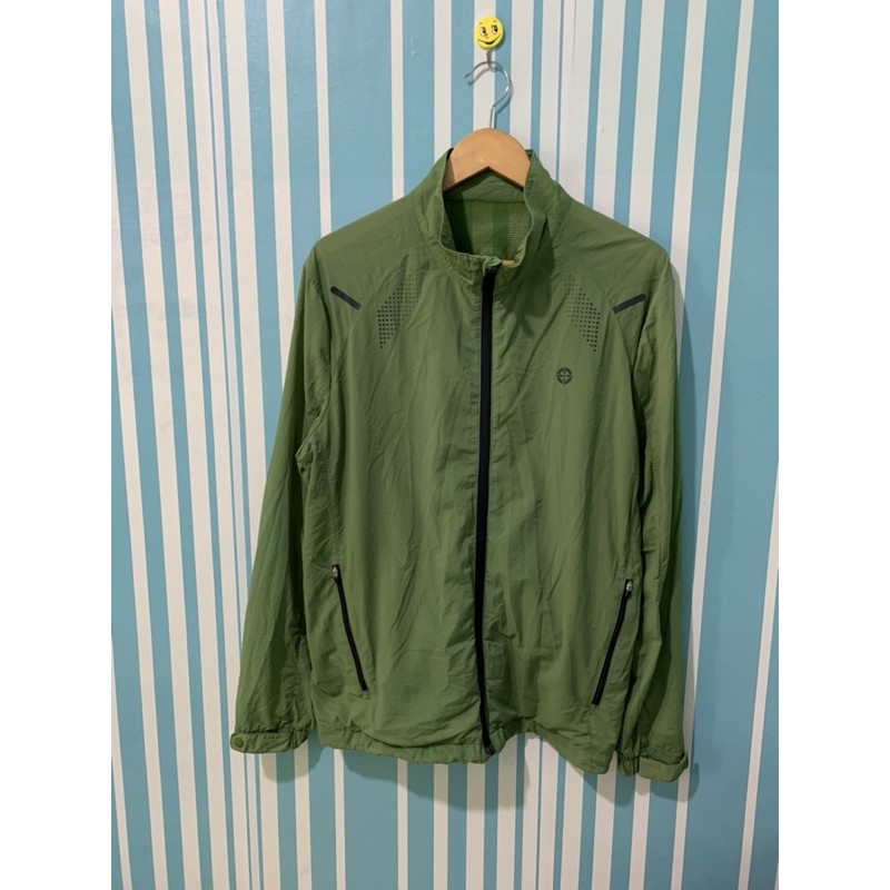 Zishen Sport Jaket Training jaket Sepeda jaket running Second Thrift Preloved Bekas Hijau