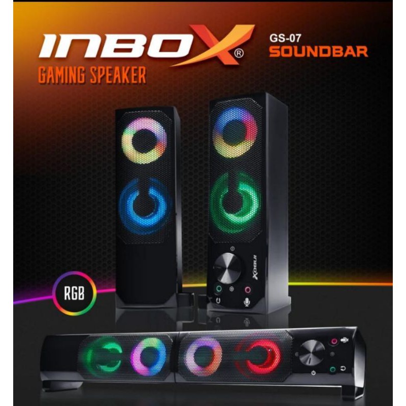 Speaker INBOX GS-07 SOUNDBAR GS07 Super BASS Gaming Speaker RGB