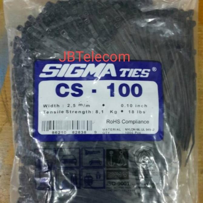 

Office & Stationery | Document Organizer | Kabel Ties/Cable Tie Sigma Cs 100 Warna Hitam/Putih Isi 1.000Pcs | Best Seller
