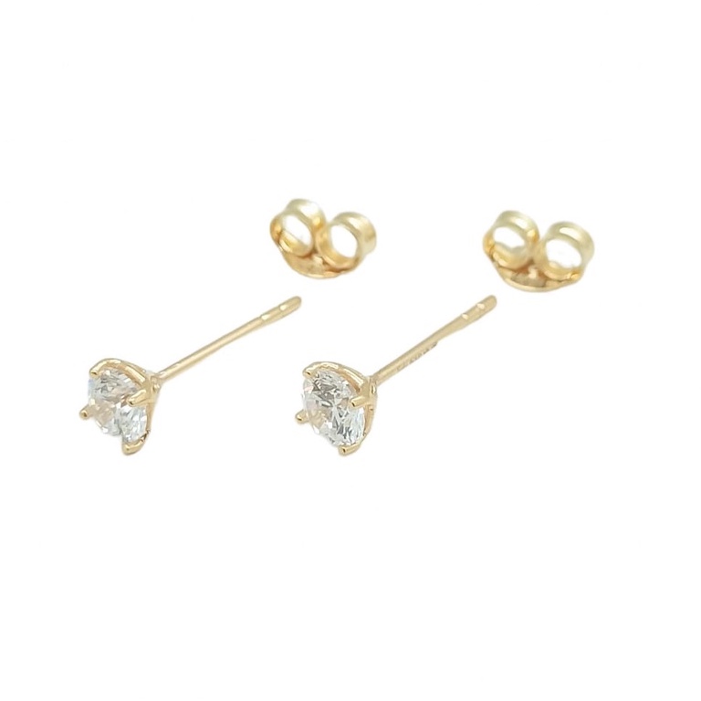 Giwang Heksa Collection solitaire EA210559 Hala Gold 700 16K Yellow Gold mata burung