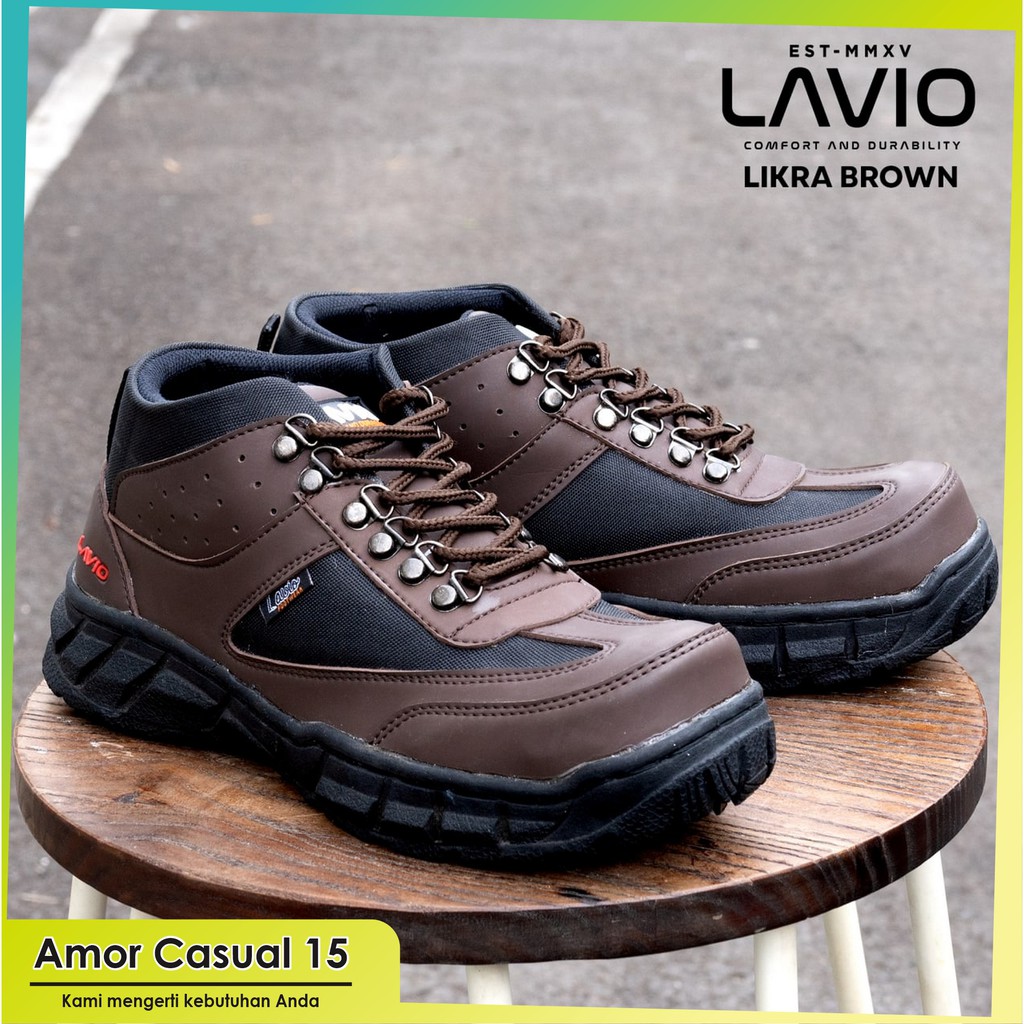 Sepatu Safety Pria Ujung Besi Original Sefty Keren Murah Boots Klasik Pendek Asli Lavio Likra Ori