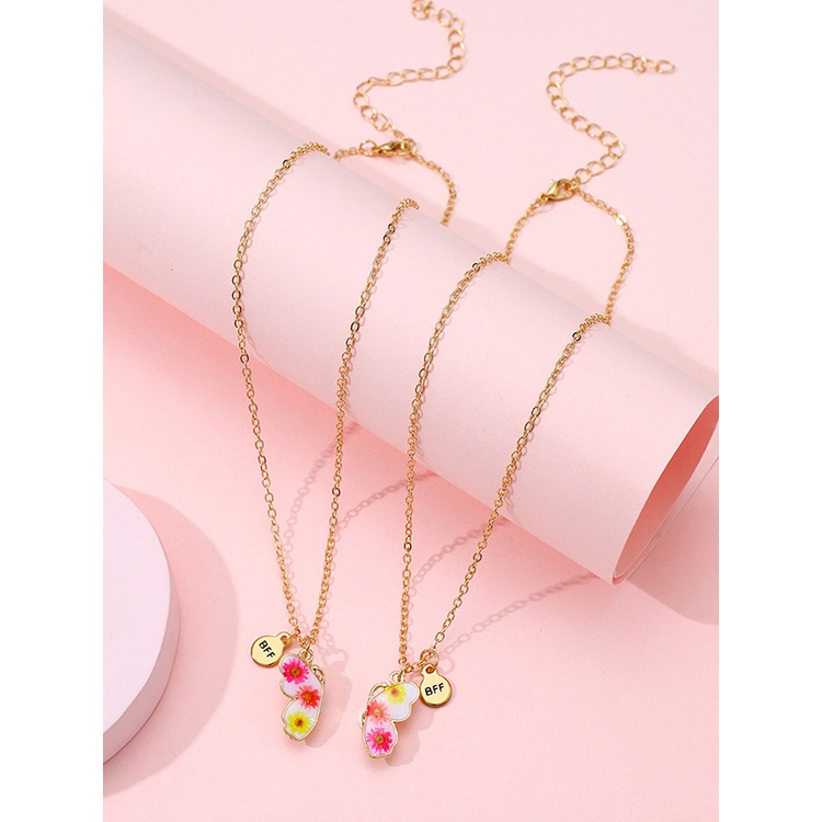 Fancyqube 2pcs / Set Kalung Rantai Magnetik Bentuk Hati Untuk Wanita