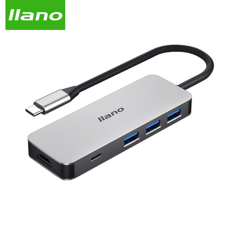 Bebas ongkir llano usb c to hdmi dex usb splitter usb3.0 type c hdmi RJ45 Thunderbolt 3 usb