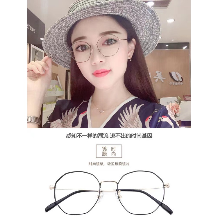 Rowling (ka-18) Impor murah Frame Kacamata Wanita dan Pria Gaya Retro Round Eyeglasses Metal Frame Kacamata Fashion