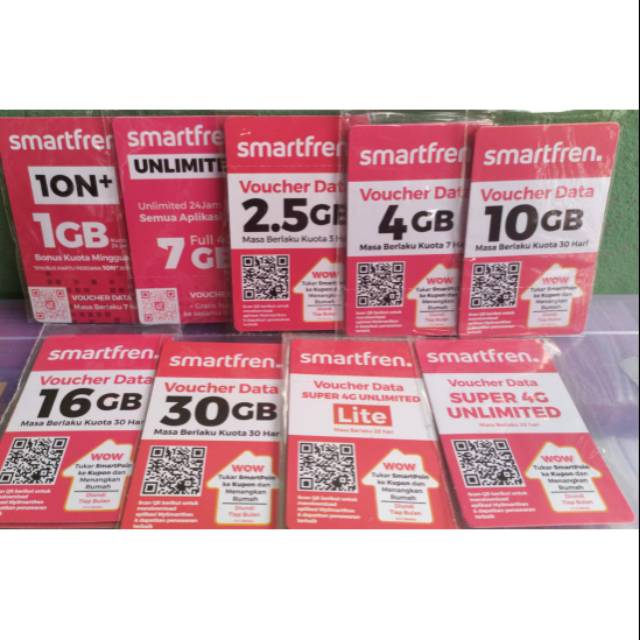VOUCHER DATA SMARTFREN 1GB 7GB 2.5GB 4GB 6GB 10GB 16GB UNLIMITED LITE NONSTOP