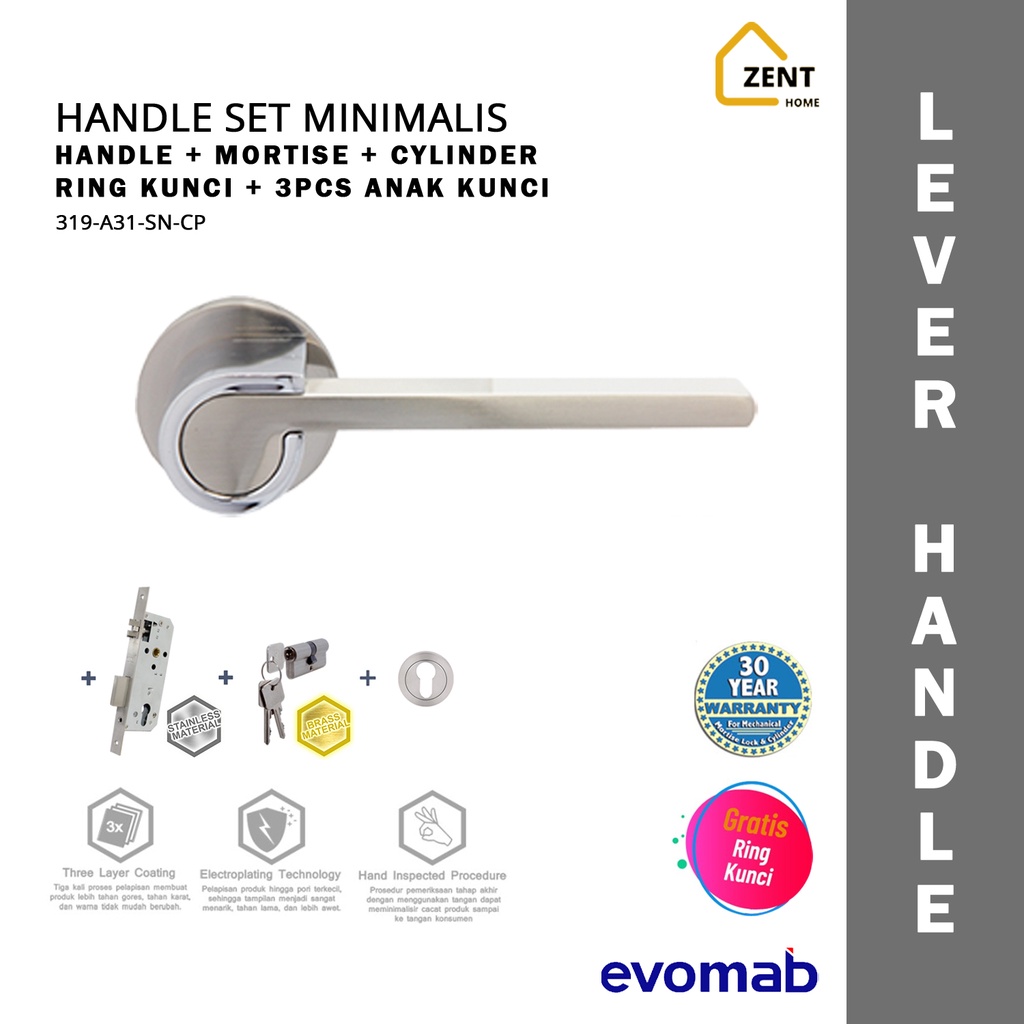 evomab Handle Set Gagang Pintu Stainless Modern 319-A31