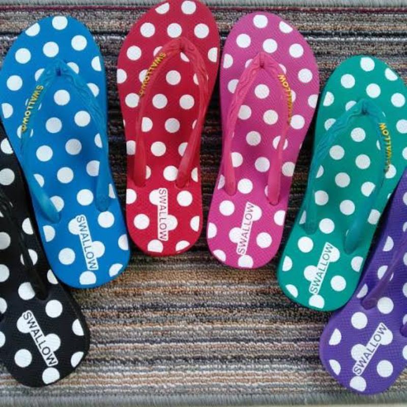 Sandal Swallow Polkadot Sandal Jepit Wanita