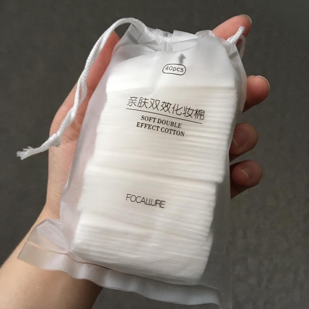 (READY &amp; ORI) Focallure Cotton Pads Kapas Pembersih Wajah Make Up 40pcs - With Pouch