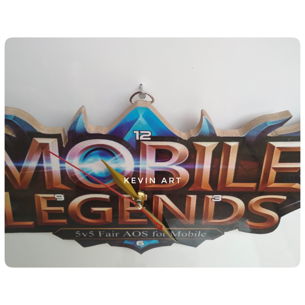 JAM DINDING KAYU UNIK MURAH UKIR GAMBAR LOGO MOBILE LEGENDS