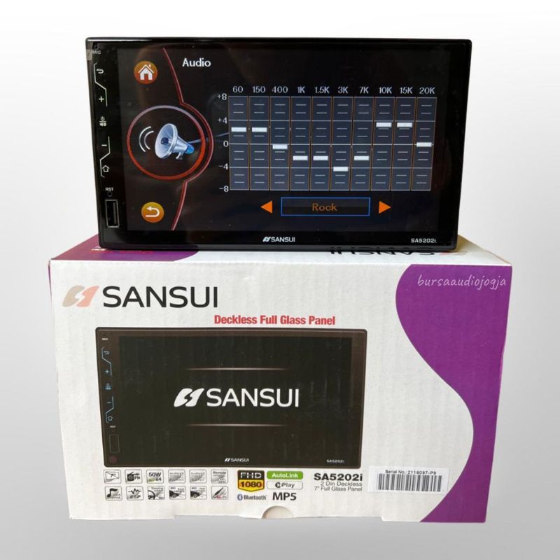 HEAD UNIT DOUBLE DIN SA 5202i Mirorlink Android SANSUI SA 5201i Tape Mobil 7 Inch Full Glass panel