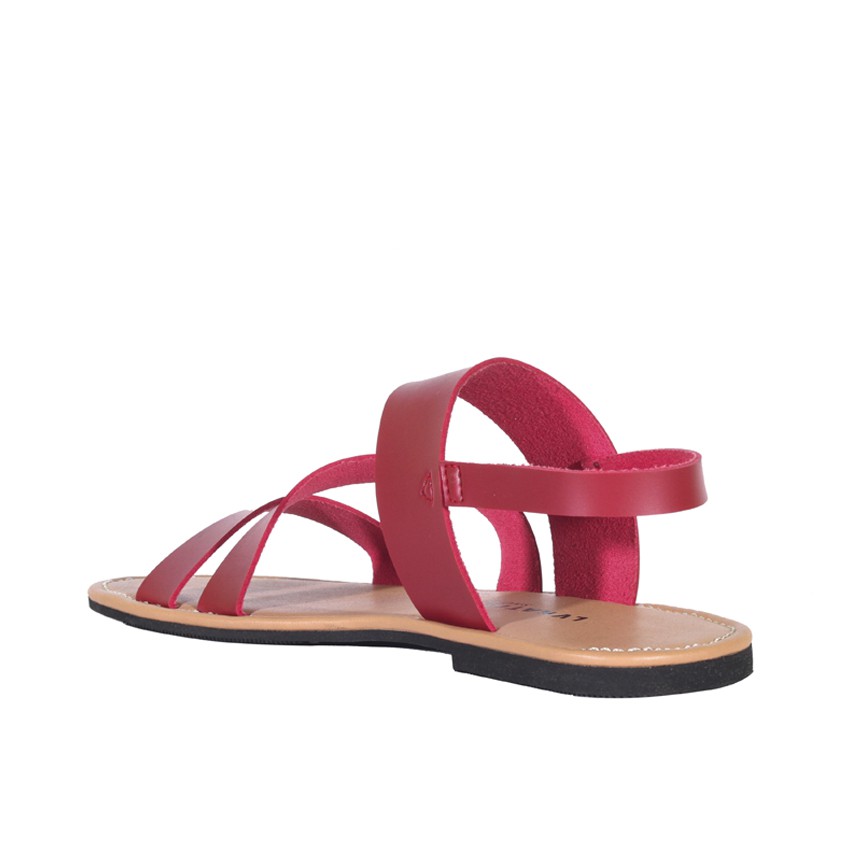 TINKER RED |FORIND x Lvnatica| Sendal Gunung Ori Tali Kulit Simpel Kayu Wanita/Women Sandal Footwear